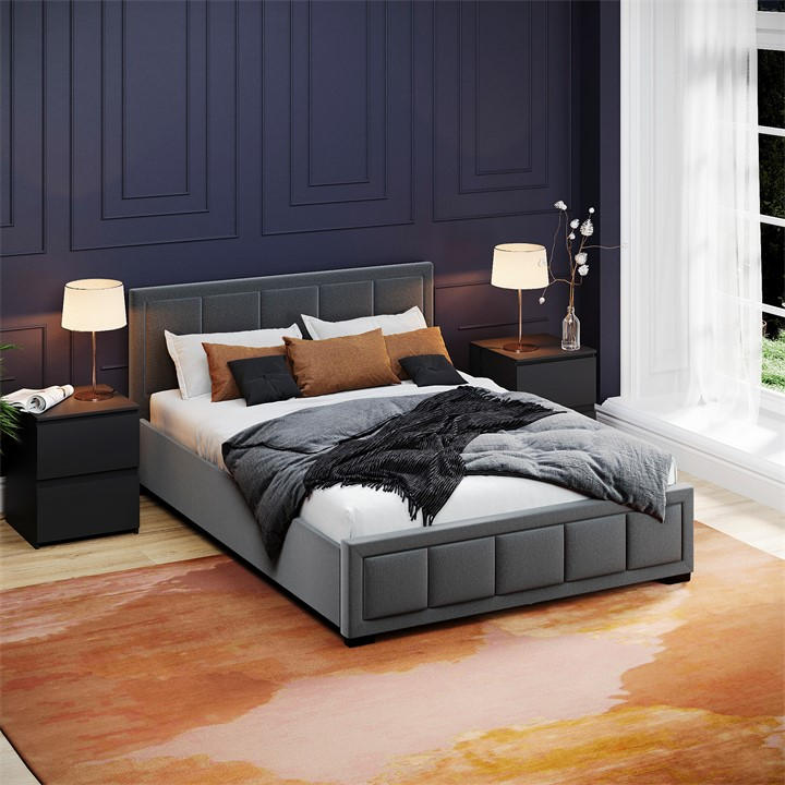 Lassic  Grey Vida Designs Vanita  Fabric Bed Ukfr in Size Double, Sports Direct