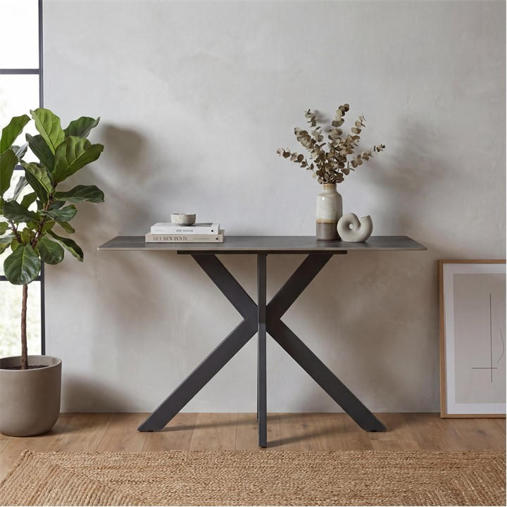 Shankar  Grey Toronto Ceramic Console Table in Size 45x76x120, Sports Direct