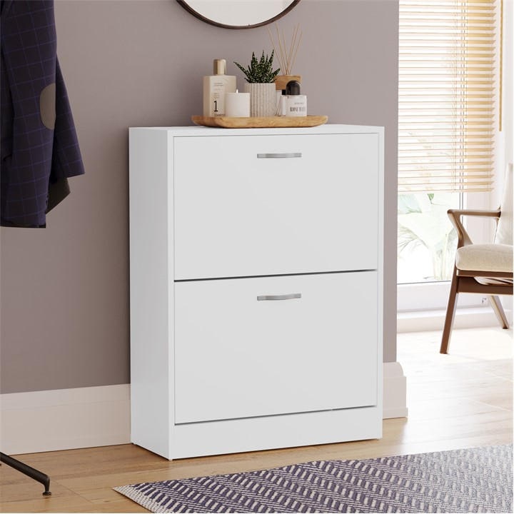 Lassic  White Vida Designs 2 Drawer Shoe Cabinet, Sports Direct