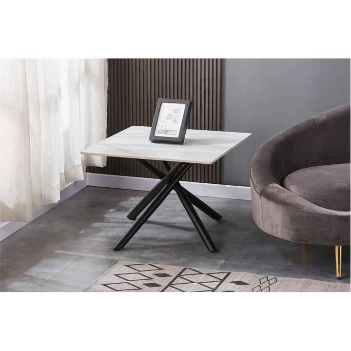 Shankar  White Azura End Table in Size 60x45x60, Sports Direct