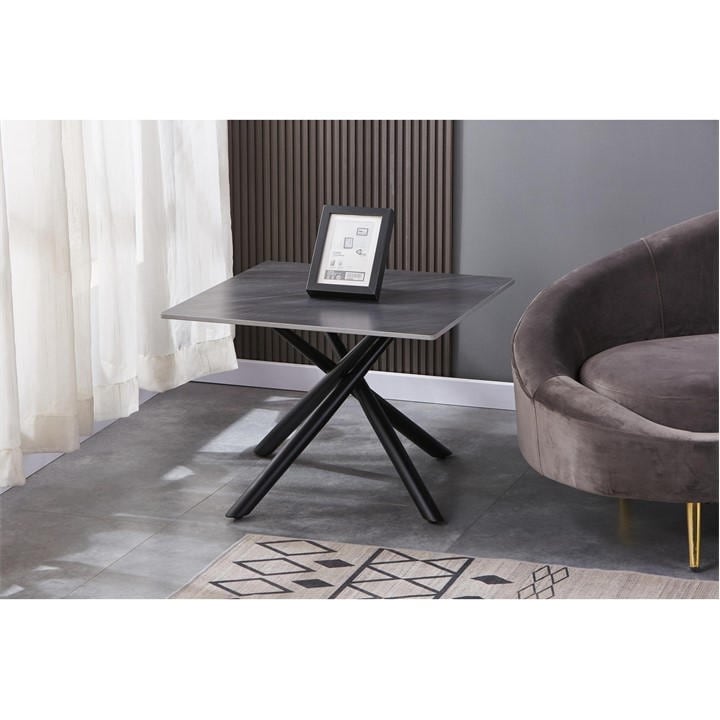 Shankar  Grey Azura End Table in Size 60x45x60, Sports Direct