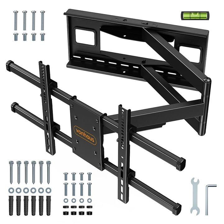 Vonhaus  Black 40-80 Inch Full Motion Tv Wall Mount, Sports Direct