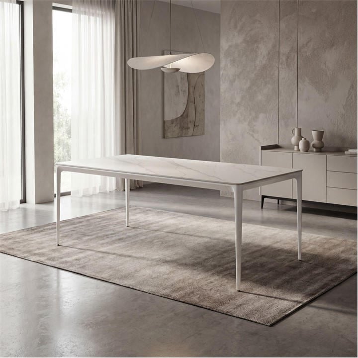 Shankar  White Monarch Dining Table in Size 90x75x180, Sports Direct
