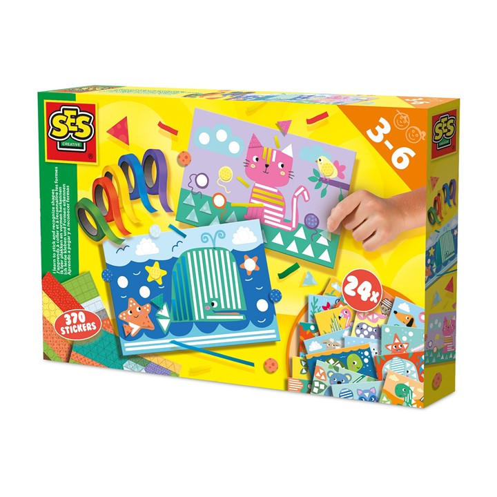Ses Creative Unisex Kids Multi I Learn To Stick And Recognize Shapes