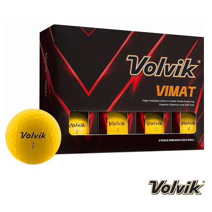 Volvik  Yellow Vimat Golf Balls, Sports Direct
