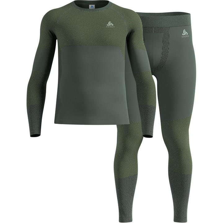 Odlo Men' Green Performance Baselayer Set in Size S, Sports Direct