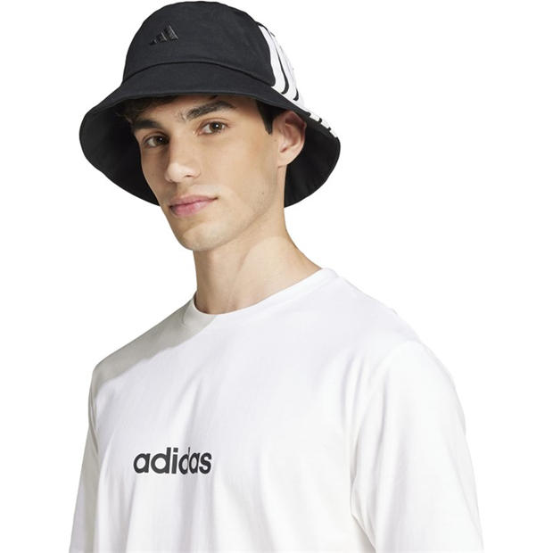 Black/White - adidas - 3 Stripes Bucket Hat