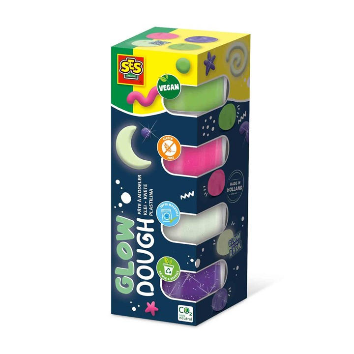Ses Creative Unisex Kids Multi Feel Good Dough - Glow (4X90g) -