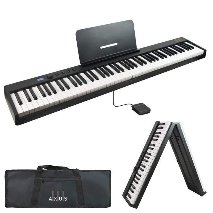 Axus  Black 88 Note Folding Digital Piano in Size 88-Key, Sports Direct
