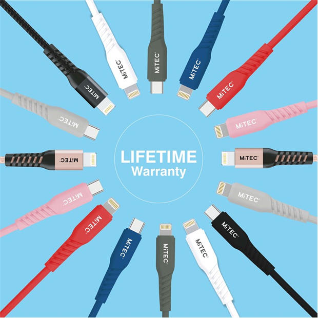 Phones - MiTEC - MITEC 1M MFI LIGHTNING BRAIDED CABLE BLUE