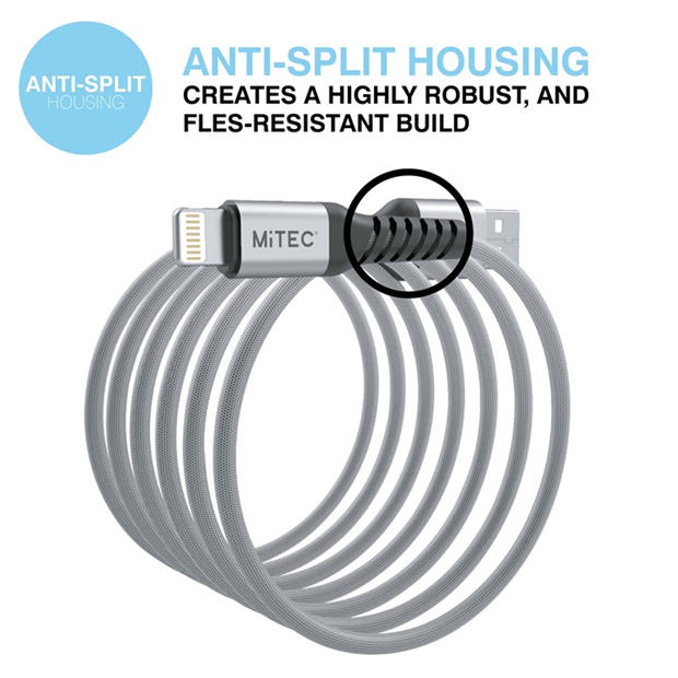 Merchandise - MiTEC - Unbreakable Lightning to USB-A - 1m Silver