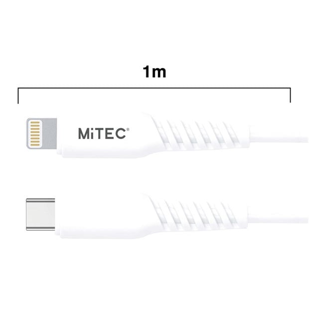 Merchandise - MiTEC - MITEC 1M USB-C TO MFI LIGHTNING CABLE WHITE