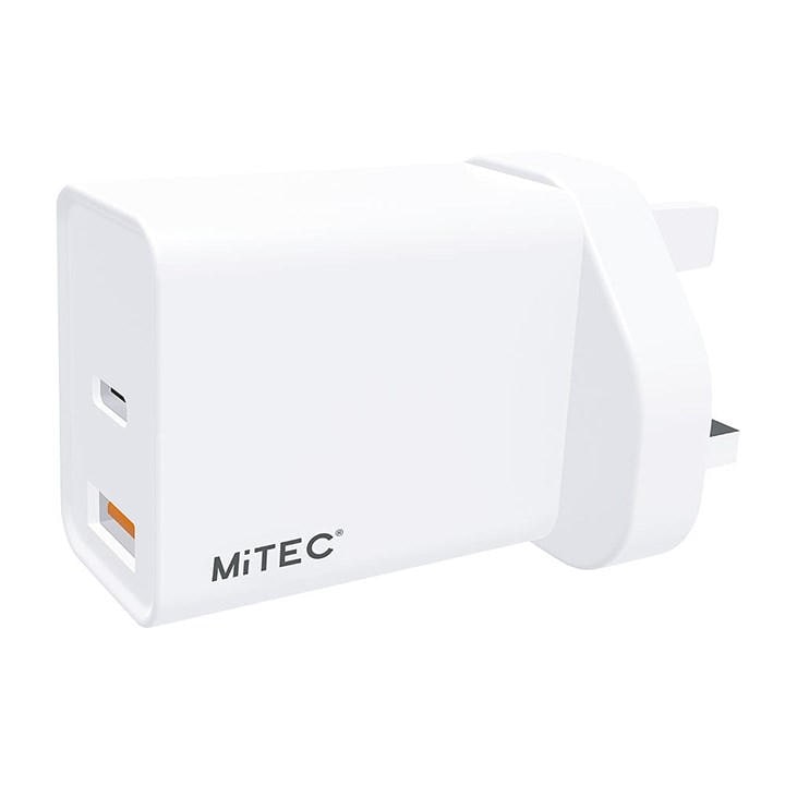 MiTEC MiPOWER 18W Dual Port PD Mains Charger - USB-C PD & USB-A Fast Charging - Image 2