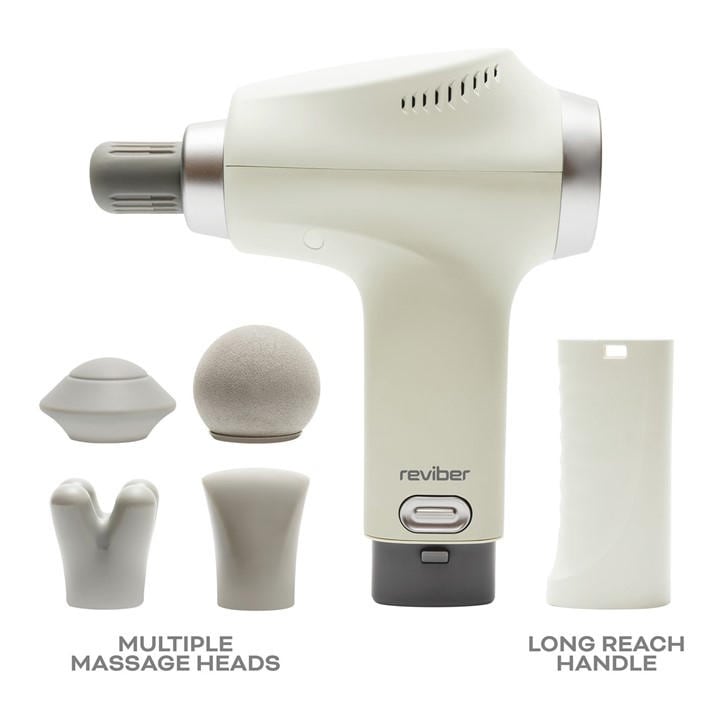 Reviber  Grey Long Reach Deep Tissue Massage Gun, Sports Direct