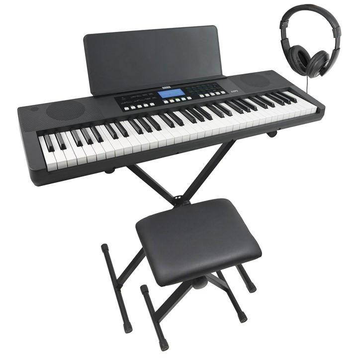 Axus  Black 61 Note Slimline Portable Keyboard Pack in Size 61-Key, Sports Direct
