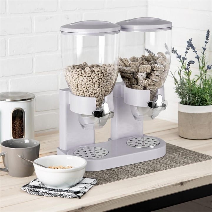 Life Ideas  White Modern Food Dispenser Cereal Containers Storage, Sports Direct