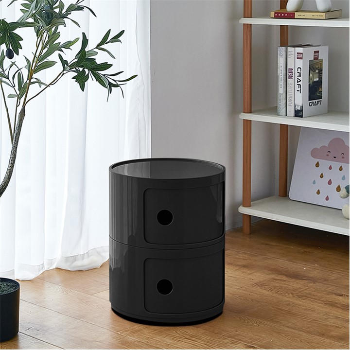 Life Ideas  Black Cylindrical -Tier Plastic Drawer Unit, Sports Direct