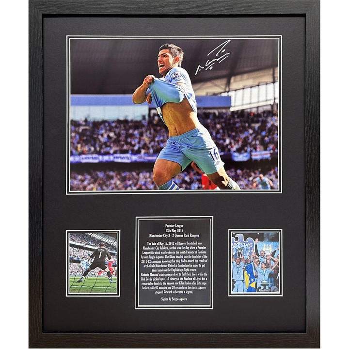 Manchester City    Sergio Aguero Signed Framed  Photo, Football by AllStarSignings Ltd, Sports Direct
