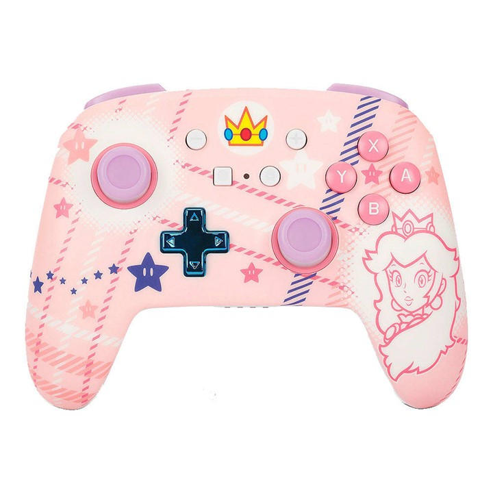 Powera  Pink Enhanced Wireless Controller For Nintendo Switch - Princess Peach Plaid, Sports Direct
