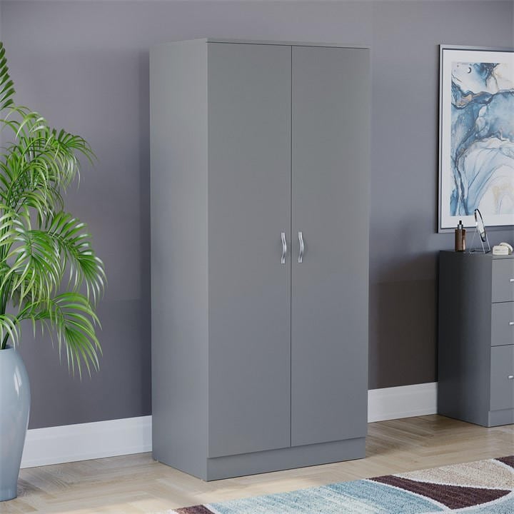 Lassic  Grey Vida Designs Riano 2 Door Wardrobe, Sports Direct