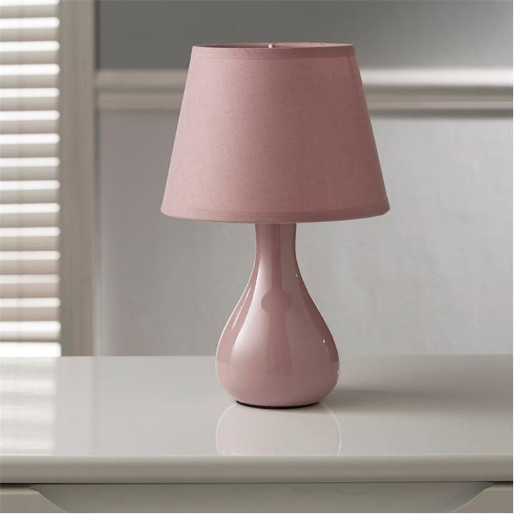 K Living  Pink Calvin Small Ceramic Table Lamp & Shade, Sports Direct