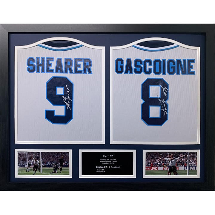 England    Shearer & Gascoigne  Euro 96 Signed Shirts, Football by AllStarSignings Ltd, Sports Direct