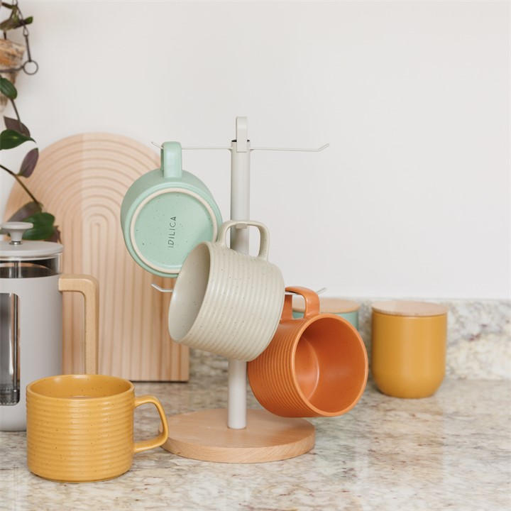 Kitchencraft Idilica Stacking Stoneware Mugs Multi 400Ml - Image 4