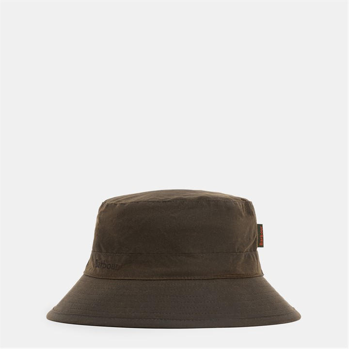Barbour Men's Green Wax Sports Bucket Hat in Size Mens, Sports Direct
