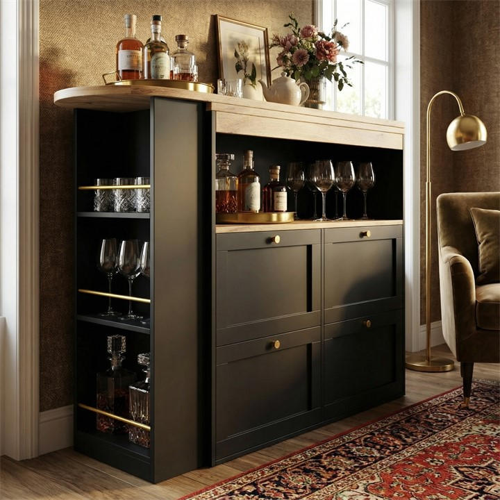 Urban Meuble  Black Sideboard Modern Design, Sports Direct