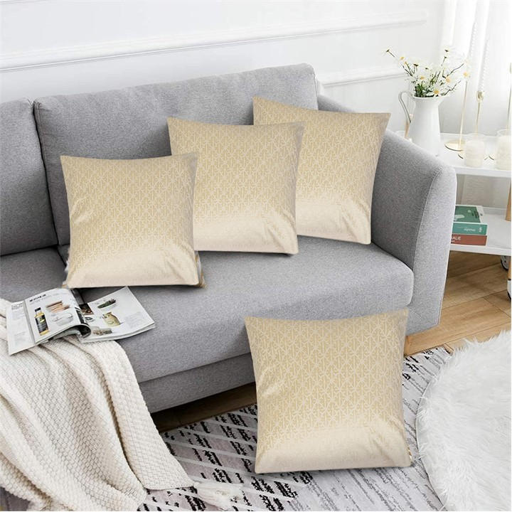 Alan Symonds  Cream Textured Velvet Cushion Set Of 4 in Size 45x45cm, Sports Direct