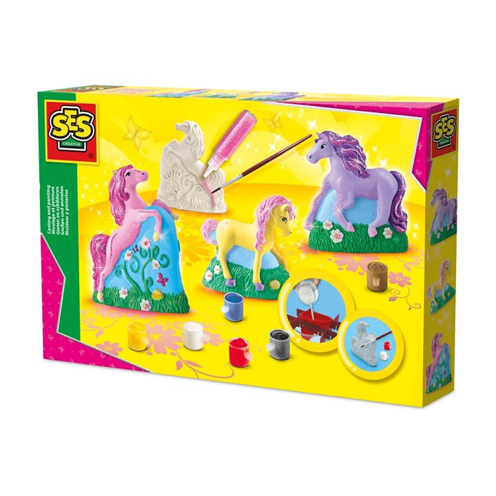 Ses Creative Unisex Kids Multi Casting And Painting - 3 Horses