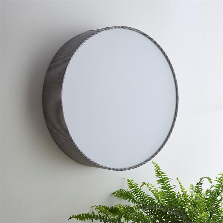 K Living  Grey Crete 38Cm 2 Light Velvet Drum Shade, Sports Direct