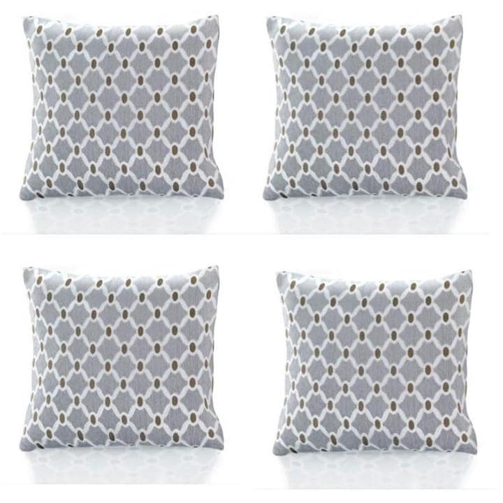 Alan Symonds  Silver Berkeley Geometric Chenille Cushion Set Of 4 in Size 45x45cm, Sports Direct
