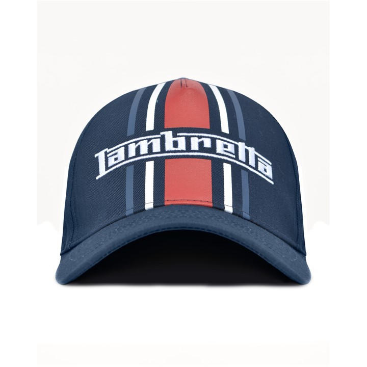 Lambretta Men's Blue Stripe Baseball Cap in Size Mens, Sports Direct
