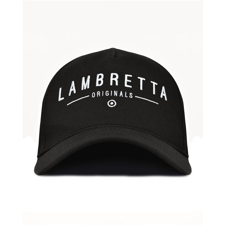 Lambretta Men's Black Originals Baseball Cap in Size Mens, Sports Direct