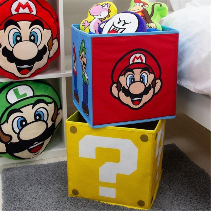 Super Mario  Kids  Faces 2 Pack Storage Box, Sports Direct