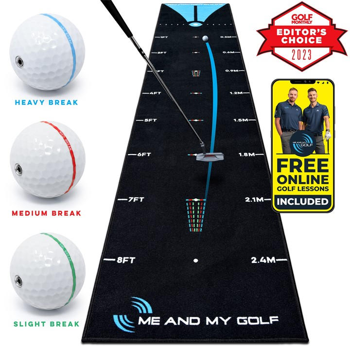 Me And My Golf  Black Breaking Ball Putting Mats in Size 11ft, Sports Direct
