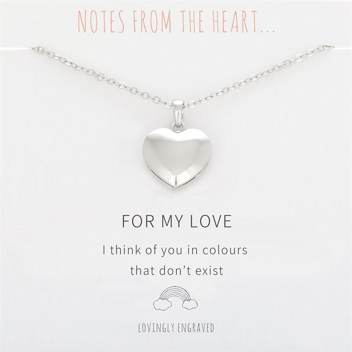 Notes From The Heart Women's Silver For My Love Nfth Pendant, Sports Direct