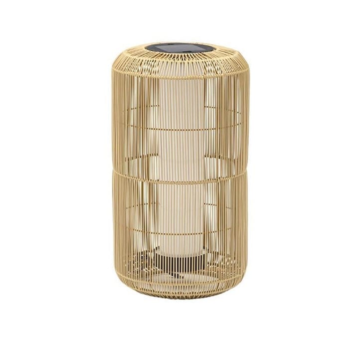 K Living  Beige Rao Large Rattan Solar Rechargeable Lamp, Sports Direct