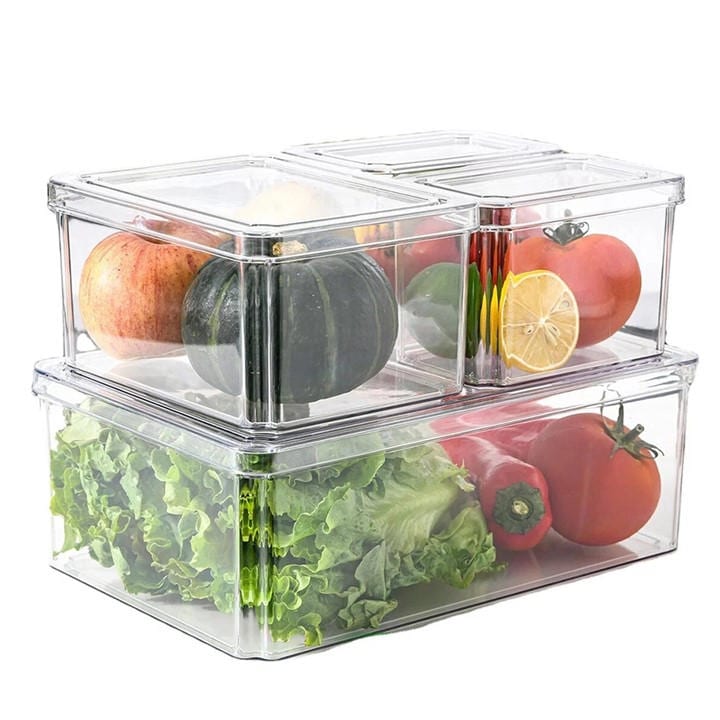 Life Ideas  Clear Transparent Fridge Storage Container Sets, Sports Direct