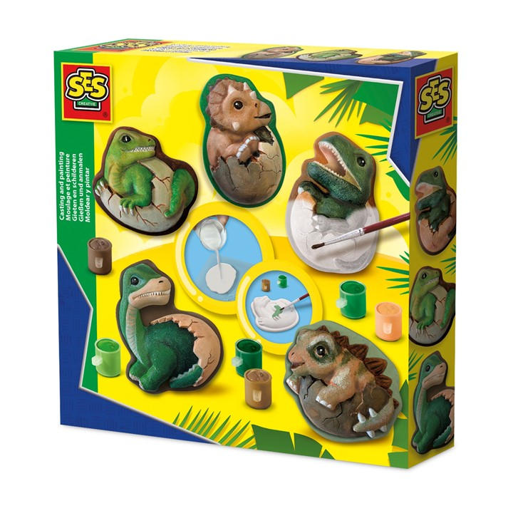 Ses Creative Unisex Kids Multi Casting And Painting - Dino Eggs