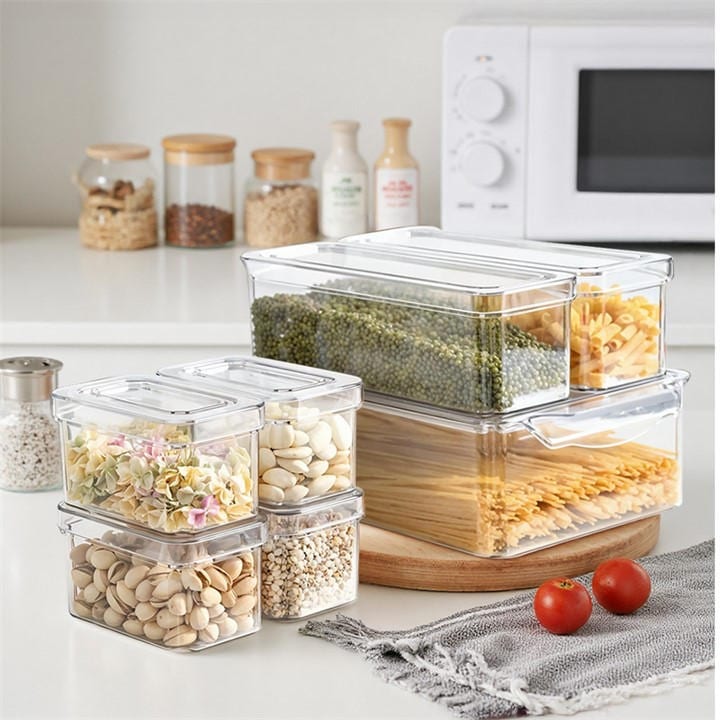 Life Ideas  Clear 7Pcs Stackable Fridge Organisers, Sports Direct