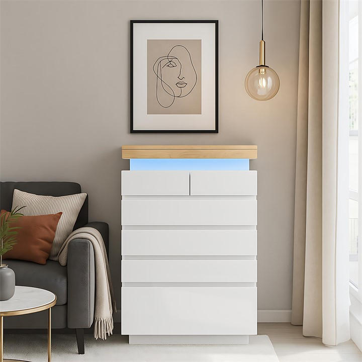 Urban Meuble  White Modern Chest Of Drawers, Sports Direct