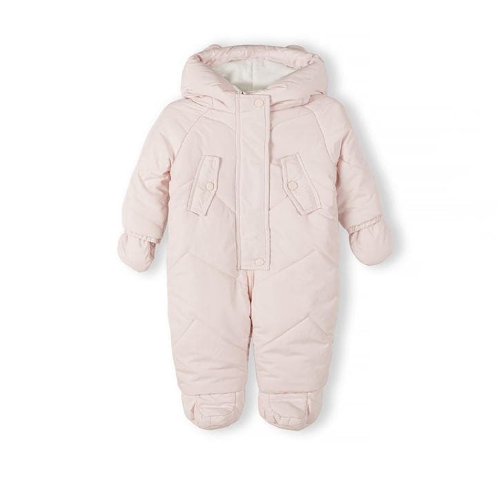 Minoti Girls Pink Snowsuit With Hood Ears Detachable Mittens Light in Size 12 - 18 Months, Sports Direct