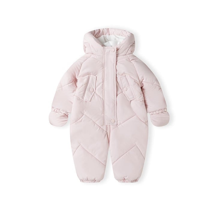 Minoti Girls Pink Snowsuit With Hood 3D Ears Light in Size 12 - 18 Months, Sports Direct