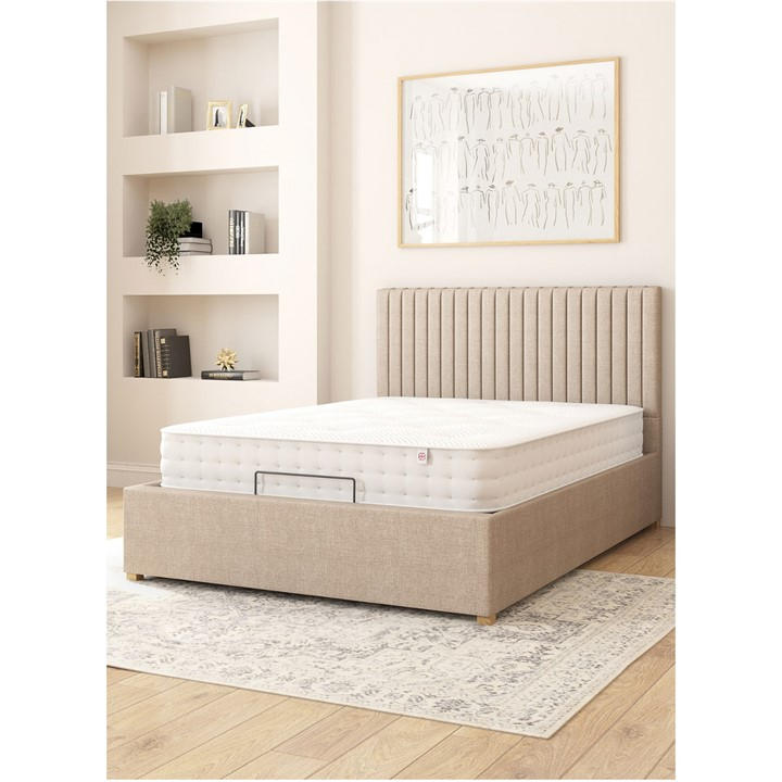 Aspire  Beige Grant Adjustable Bed & Mattress Linen Fabric in Size Superking, Sports Direct