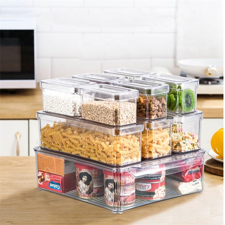 Life Ideas  Clear Set Of 10 Fridge Storage Containers in Size M, Sports Direct