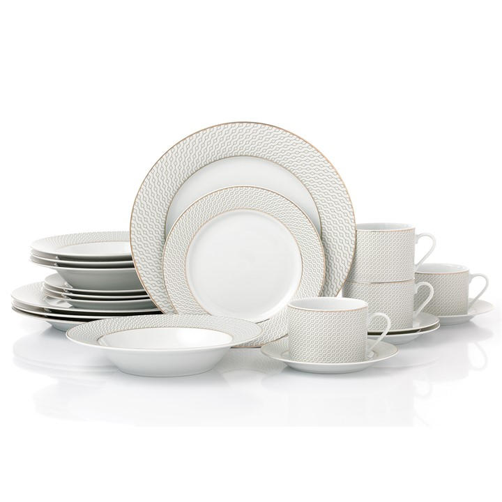 Waterside   20Pc Premium Diamond Dinner Set, Sports Direct