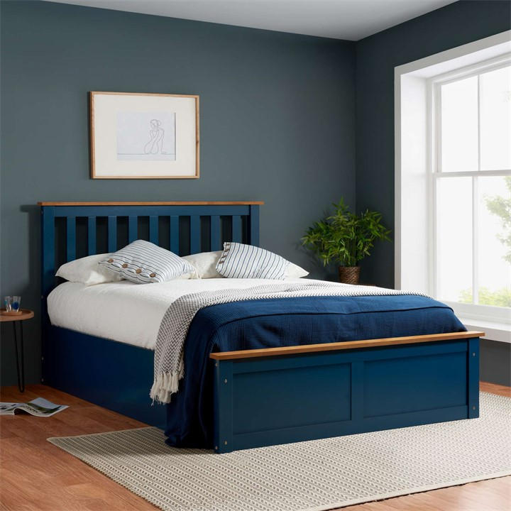 Birlea  Blue Phoenix Ottoman Bed in Size 4'0, Sports Direct