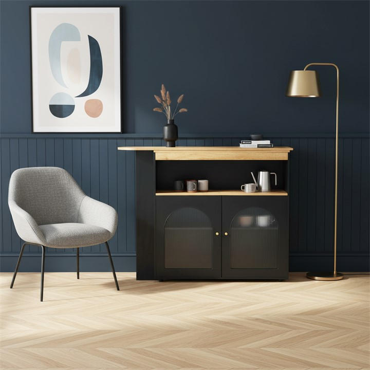 Urban Meuble  Black Modern Sideboard With Sleek Design, Sports Direct